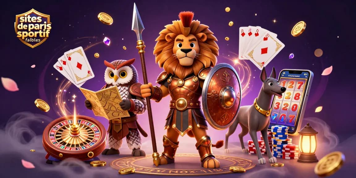 Explorez les sites de paris sportif fiables avec une illustration captivante du lion spartiate.