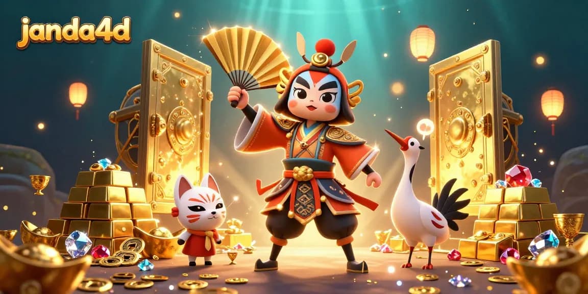 Menyingkirkan harta karun dalam dunia janda4d dengan ilustrasi karakter dan elemen kasino yang kaya.
