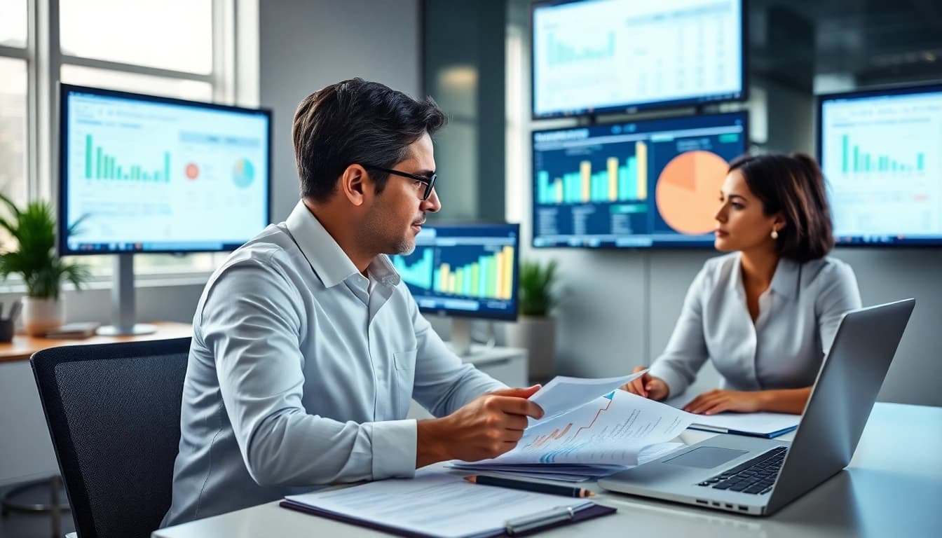 Consultants focusing on grants and pre-post award compliance in a modern workspace.