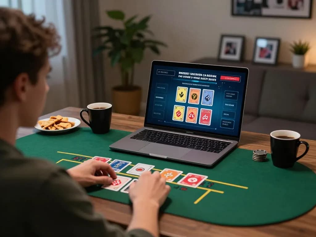 Engaged player enjoying live dealer Blackjack game on OK9, showcasing a dynamic online gaming experience.
