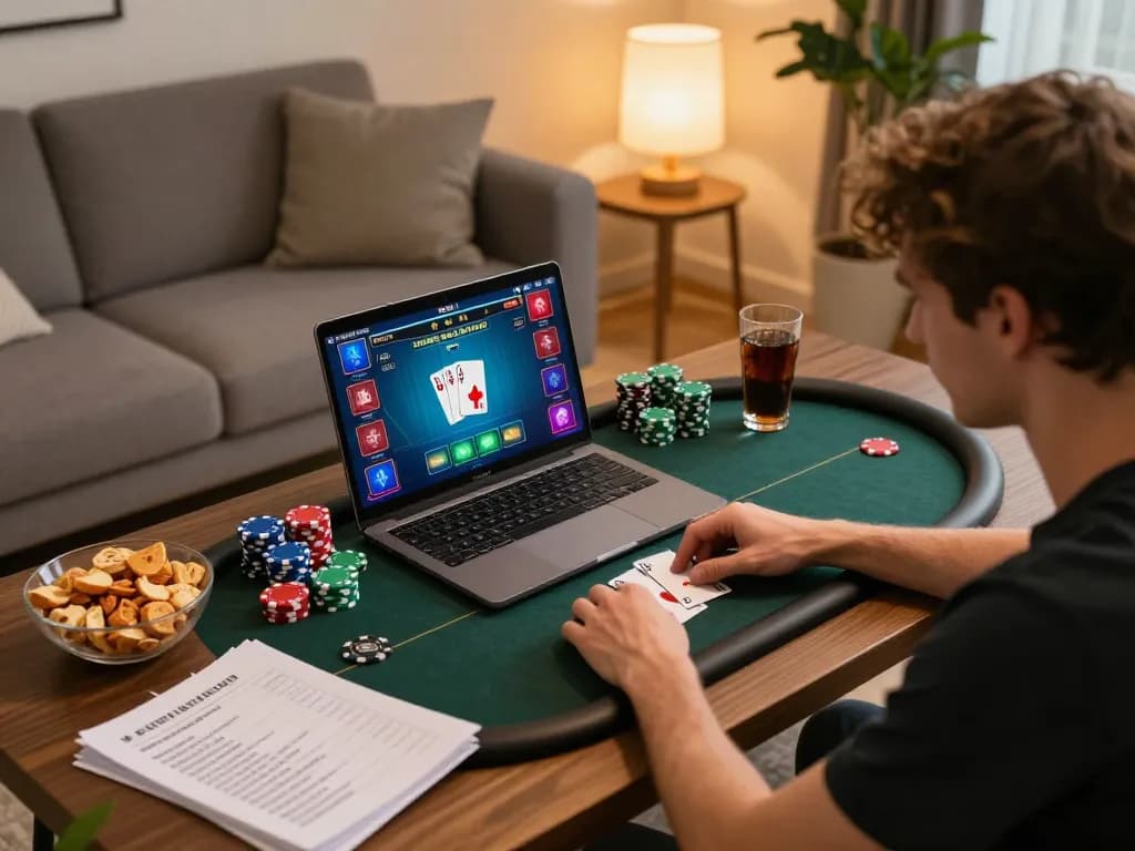 Pursuing winning strategies with f168 in a vibrant online poker game at home.