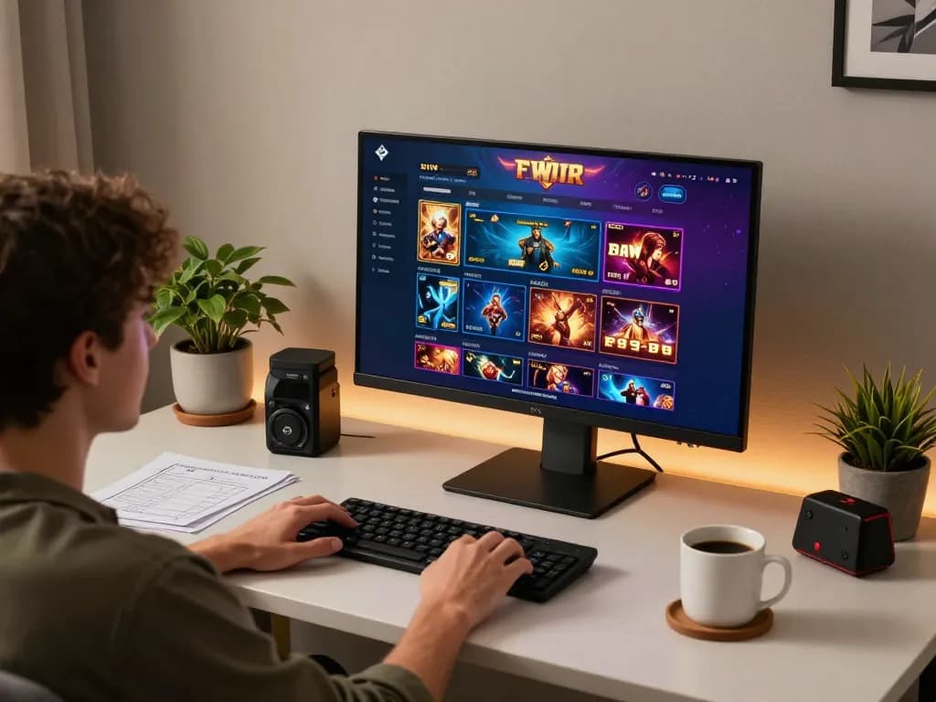 Engaging online gaming setup showcasing https://56win.bid/ with vibrant casino interface and player focused.