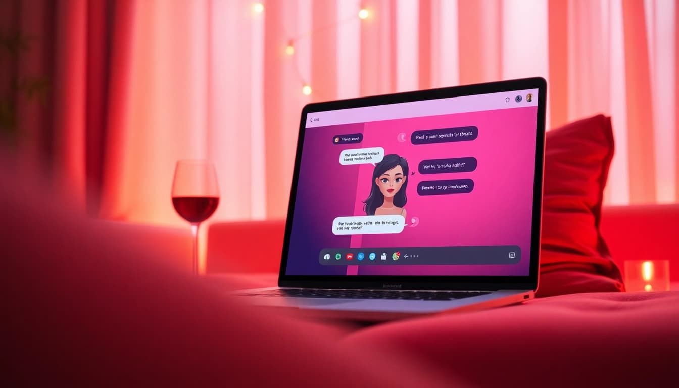 Immersive NSFW AI chat scenario with a virtual girlfriend in a cozy setting.