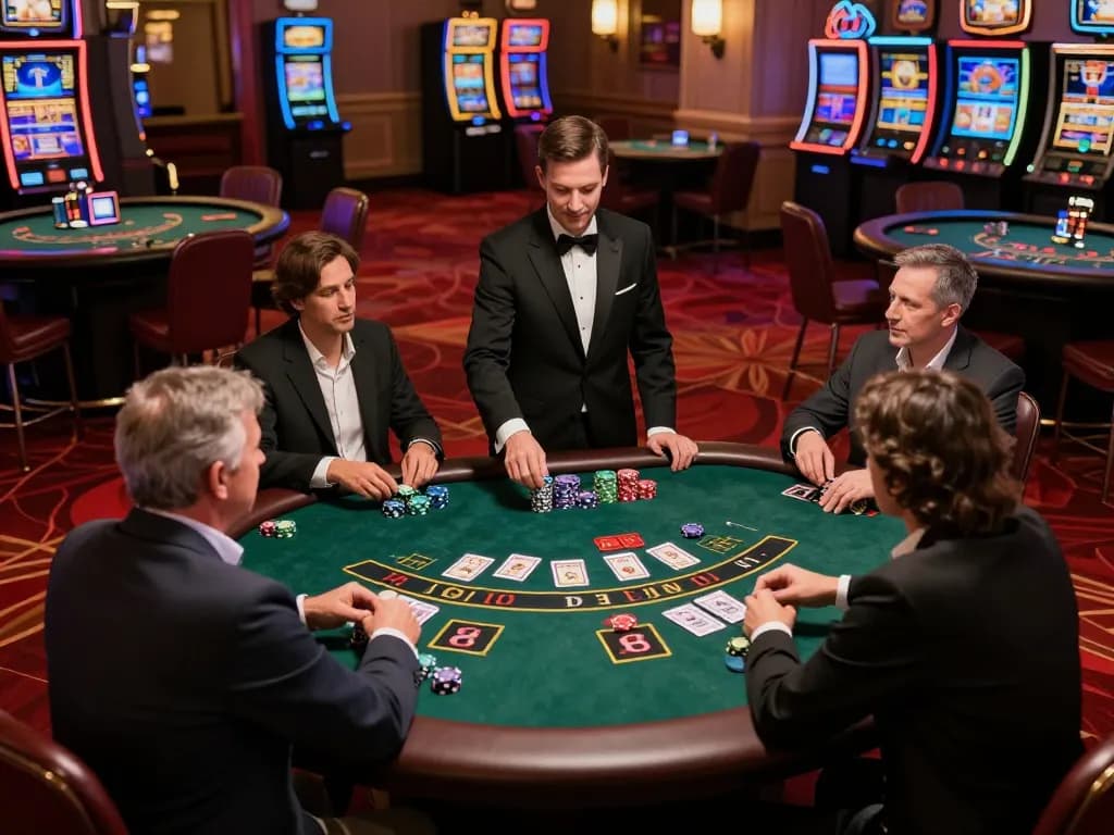 SAY88 table blackjack scene with players engaged in strategy and gameplay excitement.