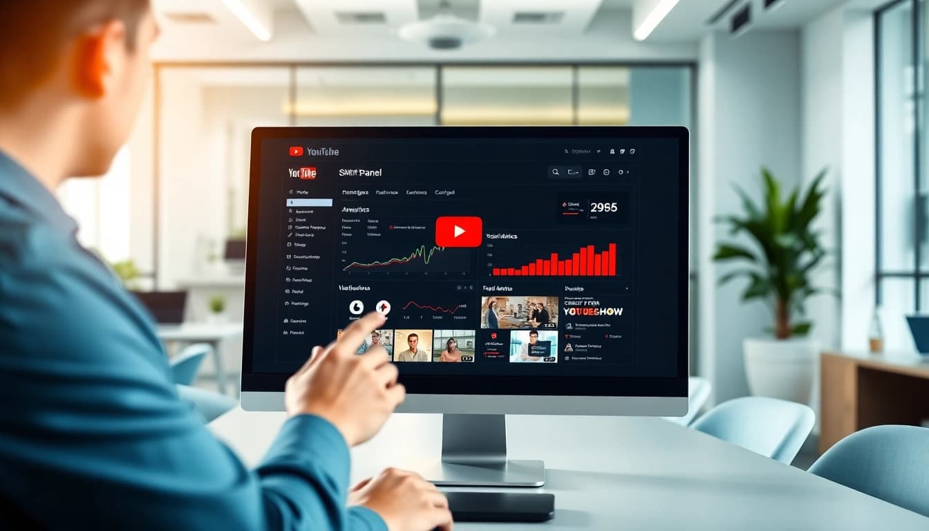 Boost engagement effectively with a professional YouTube SMM panel interface displayed on a computer.