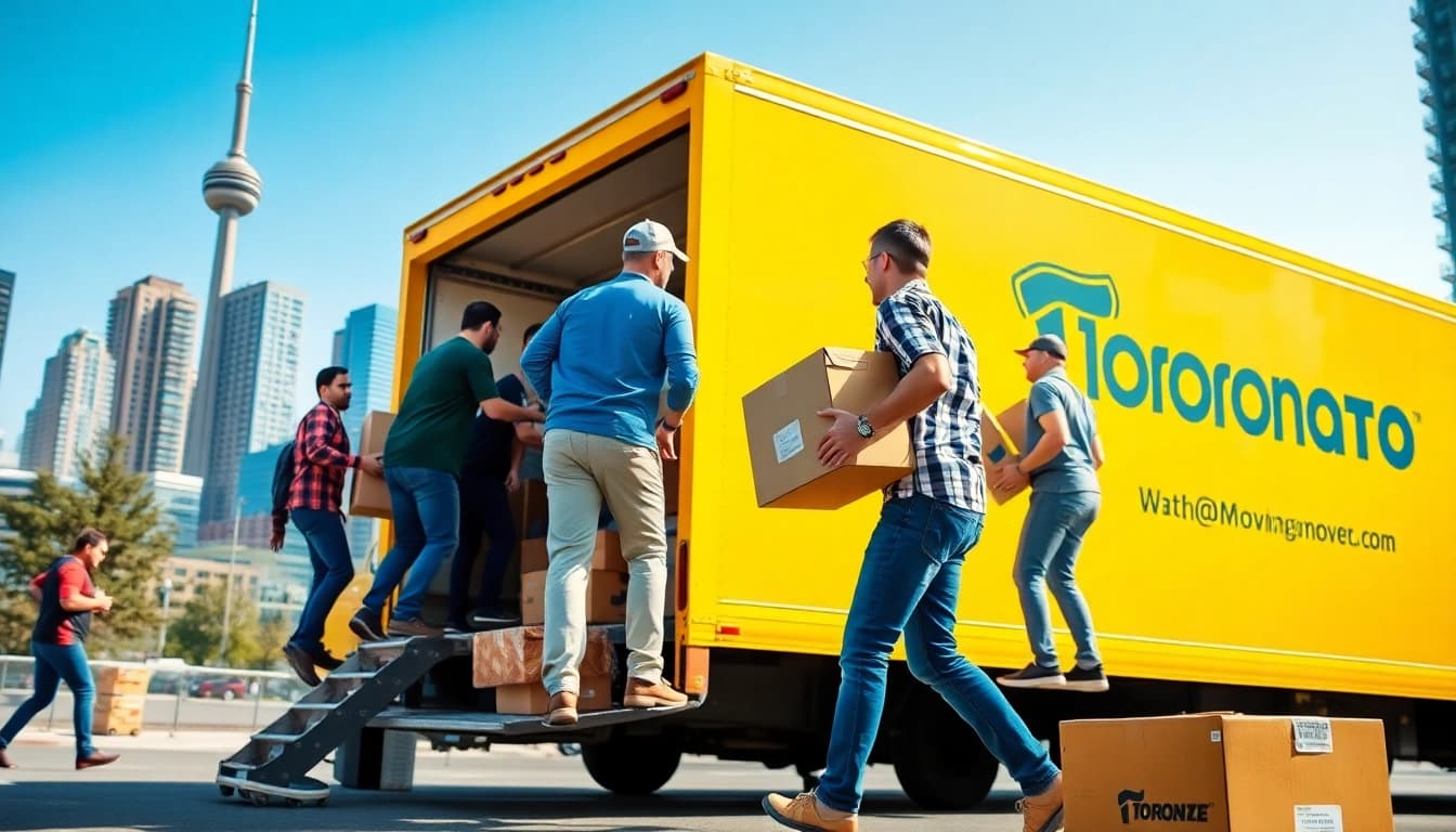 Professional Toronto movers efficiently packing a moving truck in Toronto.