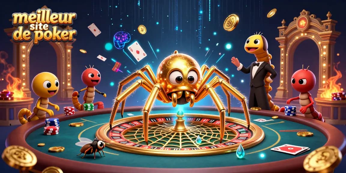 Jouer au meilleur site de poker avec des personnages animés dans une scène immersive et dynamique.