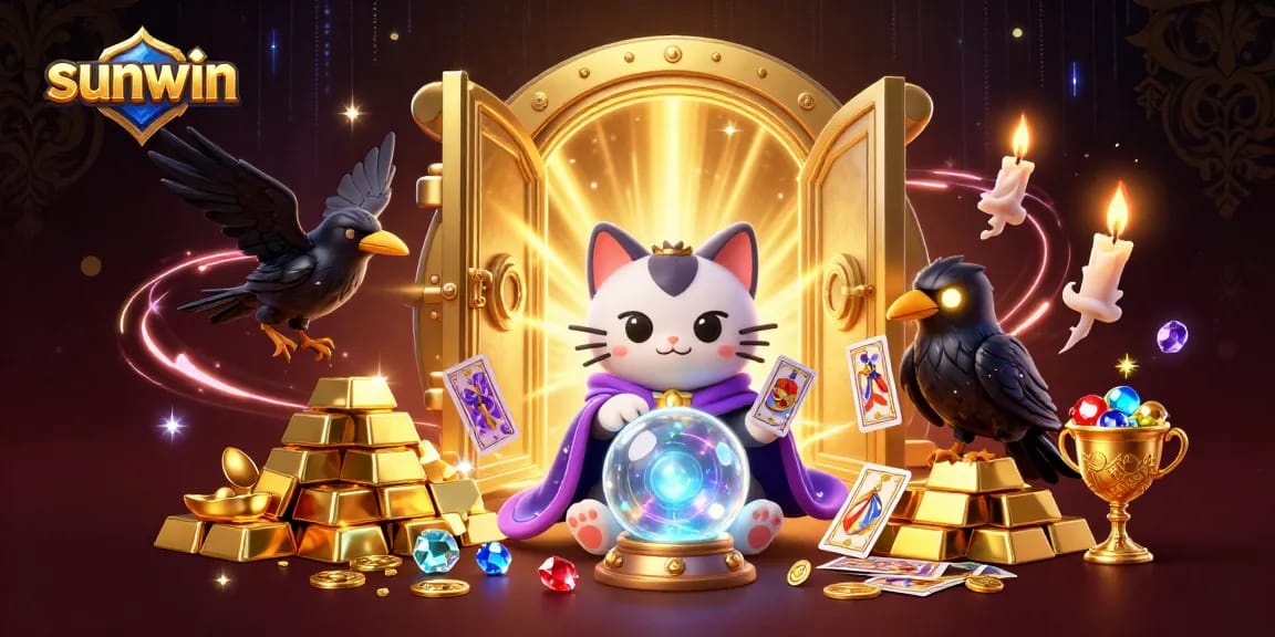 Experience the thrill of winning at sunwin with a captivating casino scene featuring mystical elements.