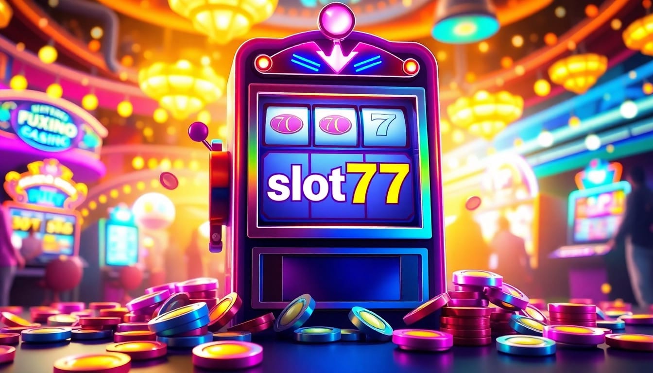 Putar slot777 yang menggiurkan dengan token dan chip menciptakan suasana kasino yang meriah.