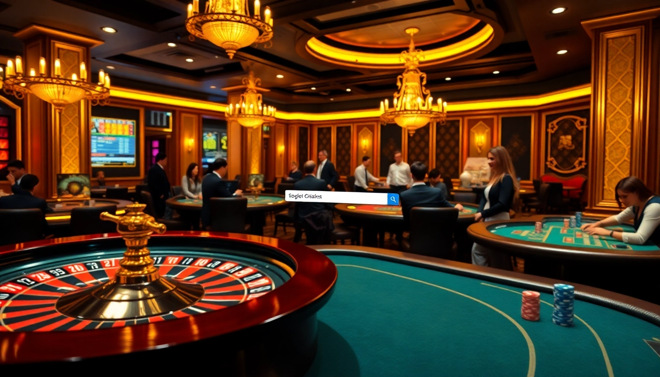 Engaging scene illustrating the hidden wiki search engine within an upscale casino setting.