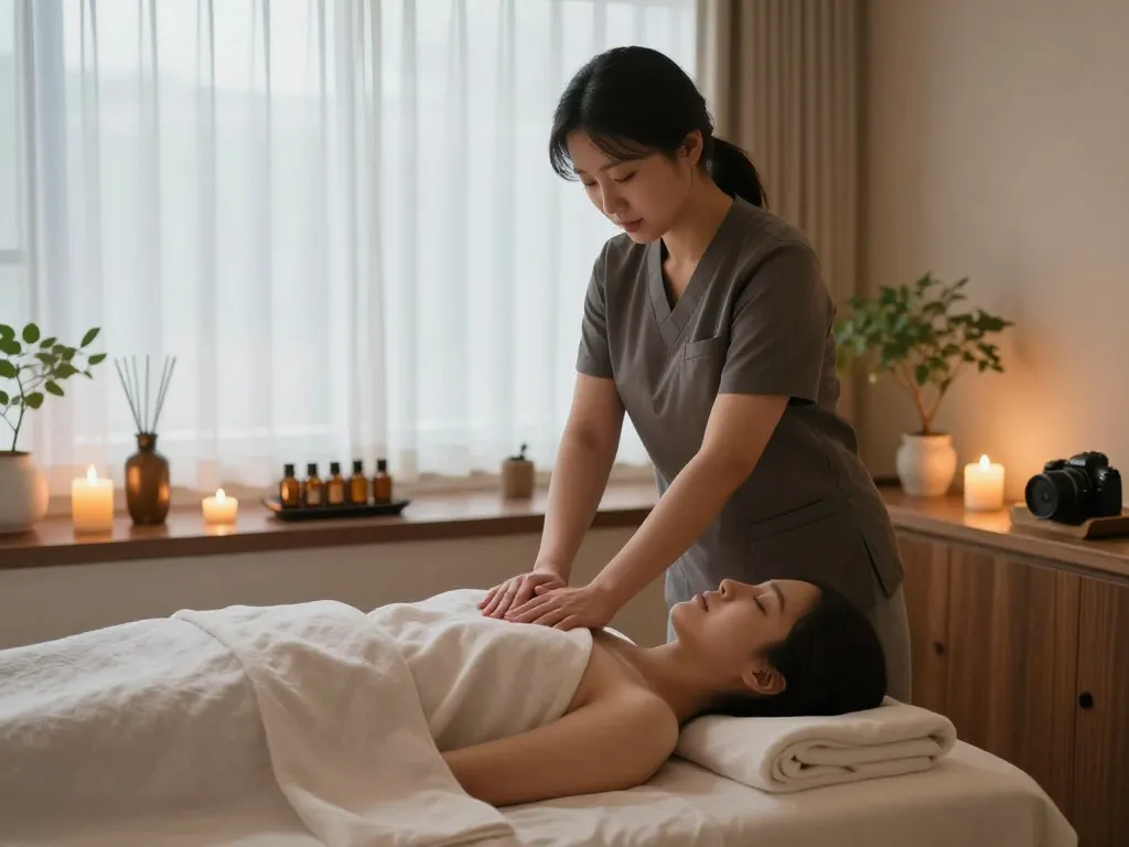 Experience a soothing 역삼동마사지 session in a tranquil wellness spa setting.