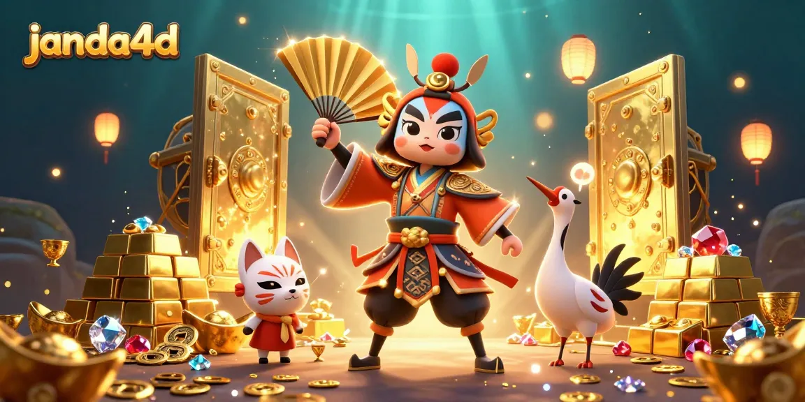 Menyingkirkan harta karun dalam dunia janda4d dengan ilustrasi karakter dan elemen kasino yang kaya.