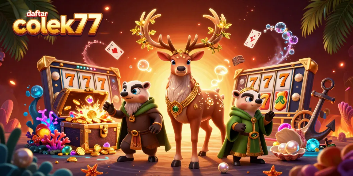 Experience the excitement of daftar colek77 with vibrant game elements and characters in a dynamic casino scene.