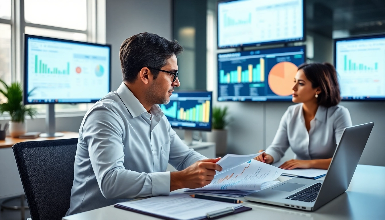 Consultants focusing on grants and pre-post award compliance in a modern workspace.