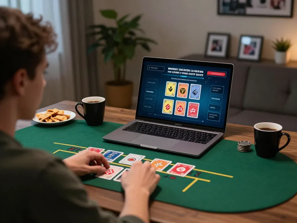 Engaged player enjoying live dealer Blackjack game on OK9, showcasing a dynamic online gaming experience.