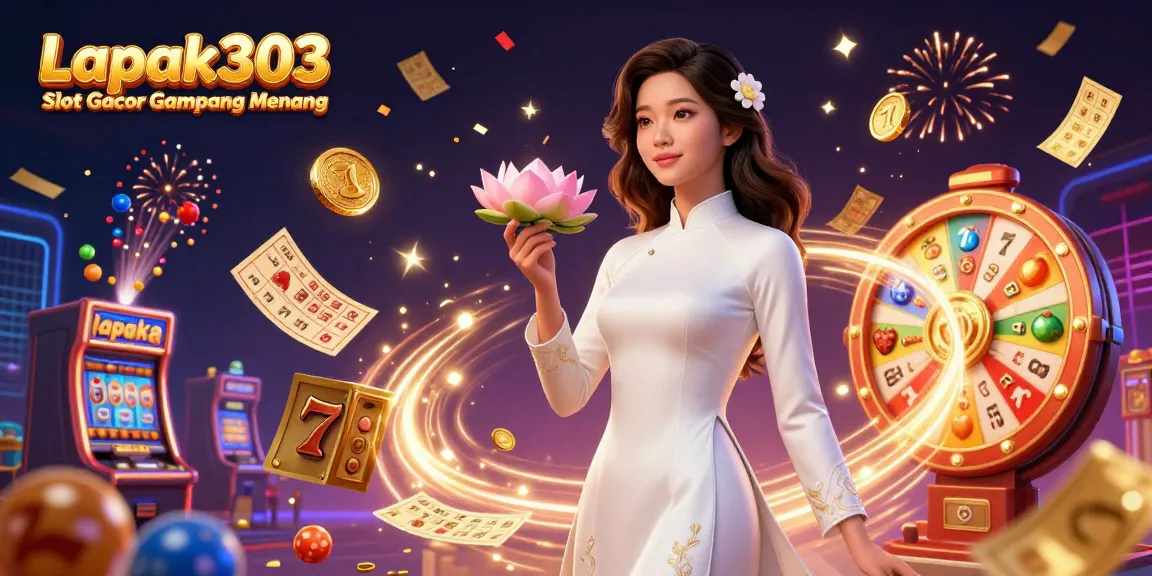 Play Lapak303 Slot Gacor Gampang Menang with vibrant slot machines and captivating visuals.