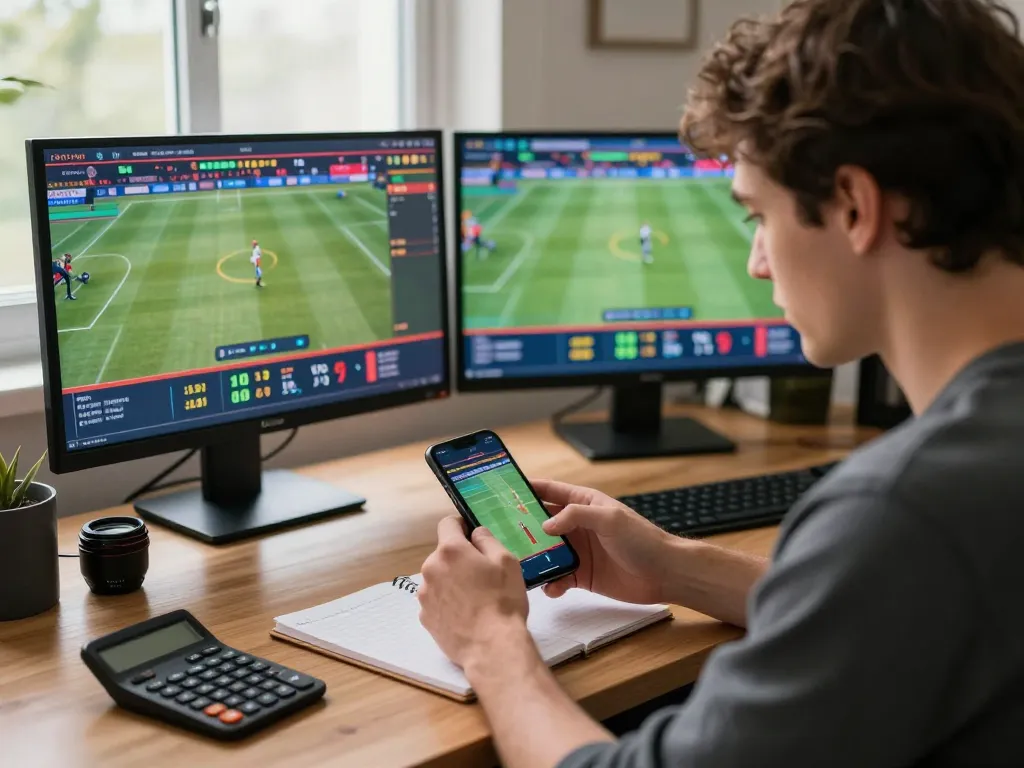 Engaged user betting live on sports at home, showcasing intuitive interface of https://n188.build/ for increased success.