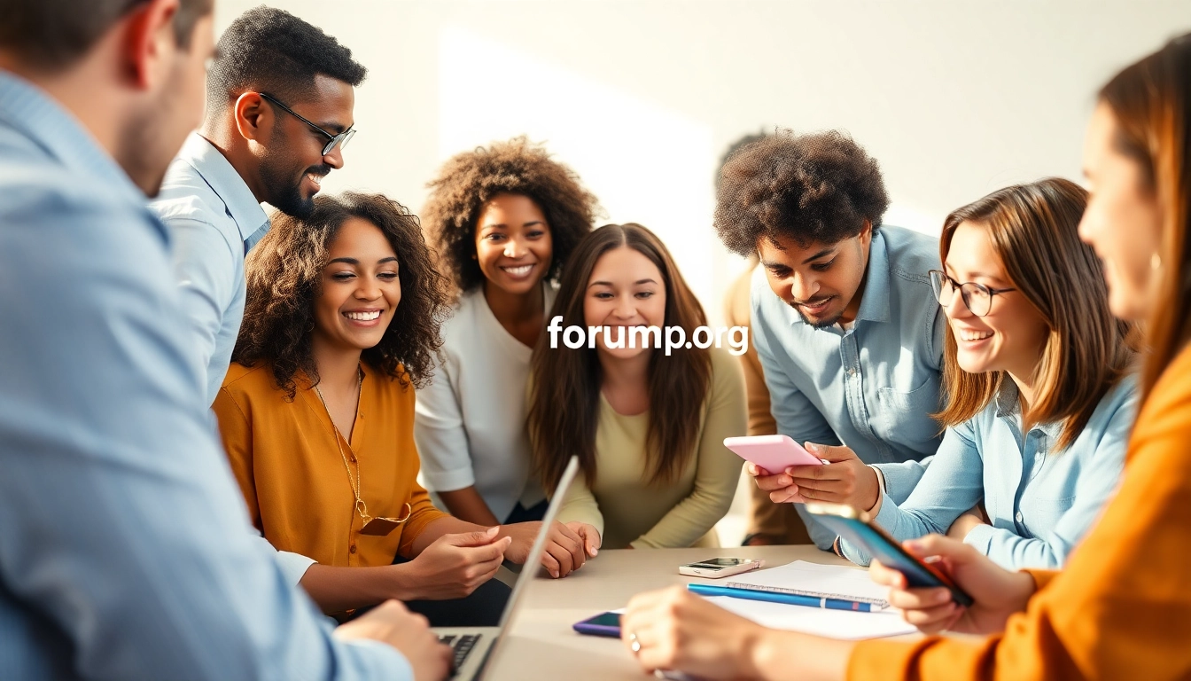 Community members discussing on https://forumup.org/ in a warm, inviting forum setting.