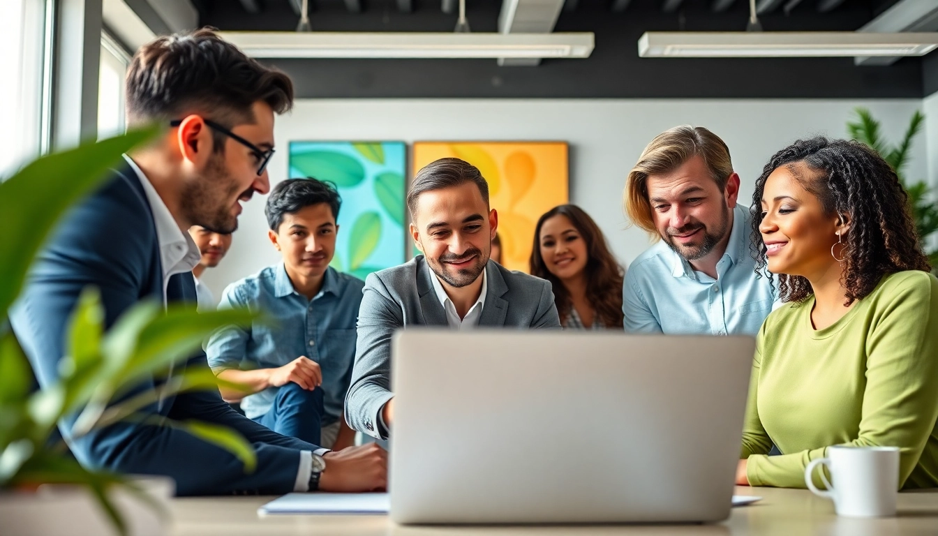 Engaging social media marketing edmonton strategies in a modern office setting.