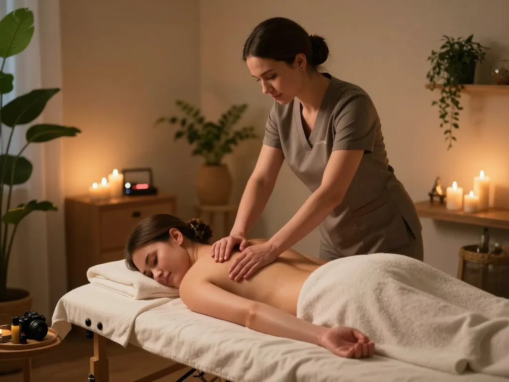 편안한 분위기와 개인화된 케어를 보여주는 https://www.russiamobilemassage.com의 전문 마사지 세션.