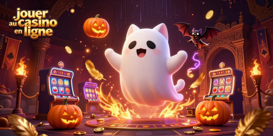 Jouer au casino en ligne avec un chat fantôme et une chauve-souris dans une ambiance mystérieuse.