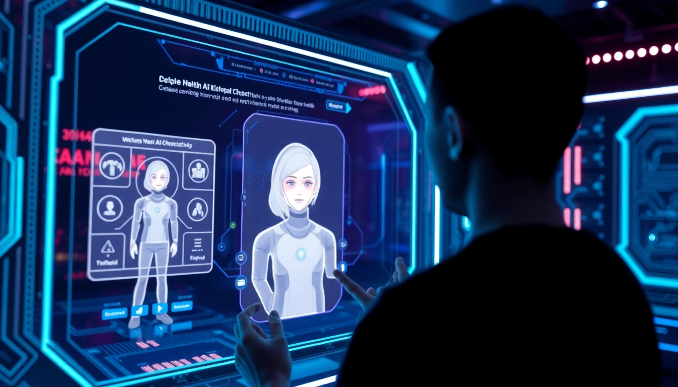 Engaging scene of a user interacting with character AI NSFW in a futuristic digital environment.