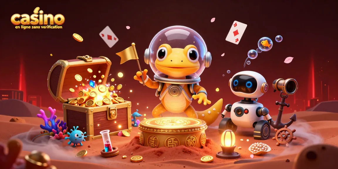 Jouez dans un casino en ligne sans vérification avec une animation captivante de gecko sur Mars.