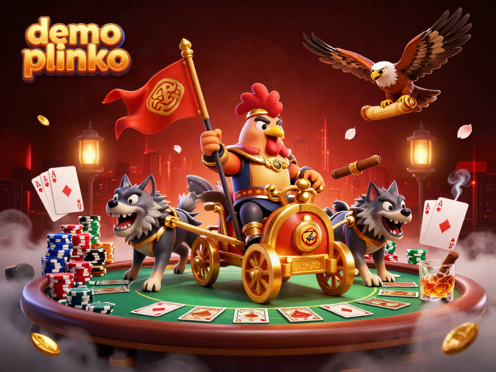 Play demo plinko with engaging characters in a vibrant 3D casino scene.