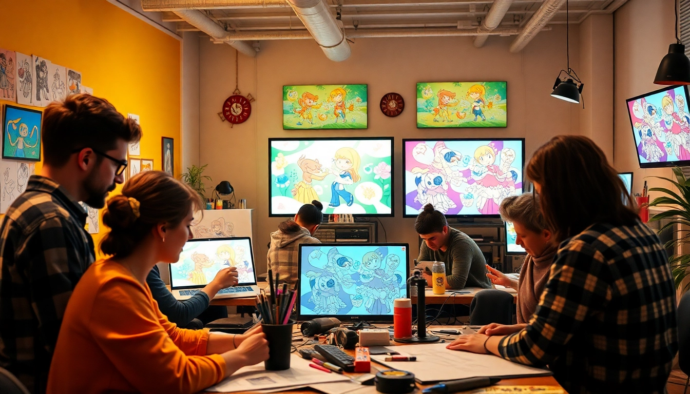 Animation Studio Berlin team collaborating on vibrant animations.