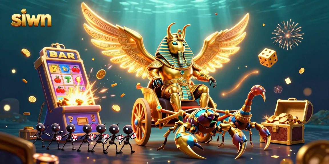 Experience gaming excitement at siwn with a dazzling casino illustration, capturing the thrill of online play.
