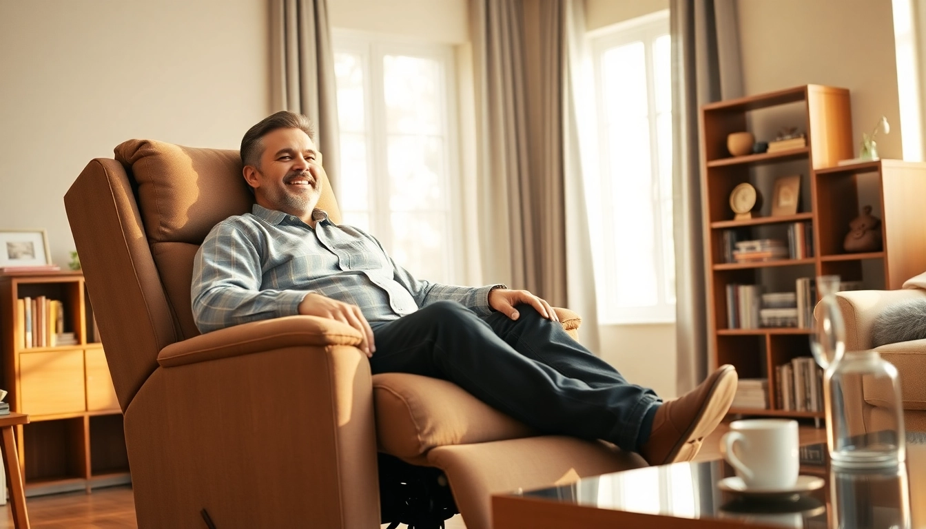 Explore lift recliner chairs for tall men offering ultimate comfort and support in a cozy living room.