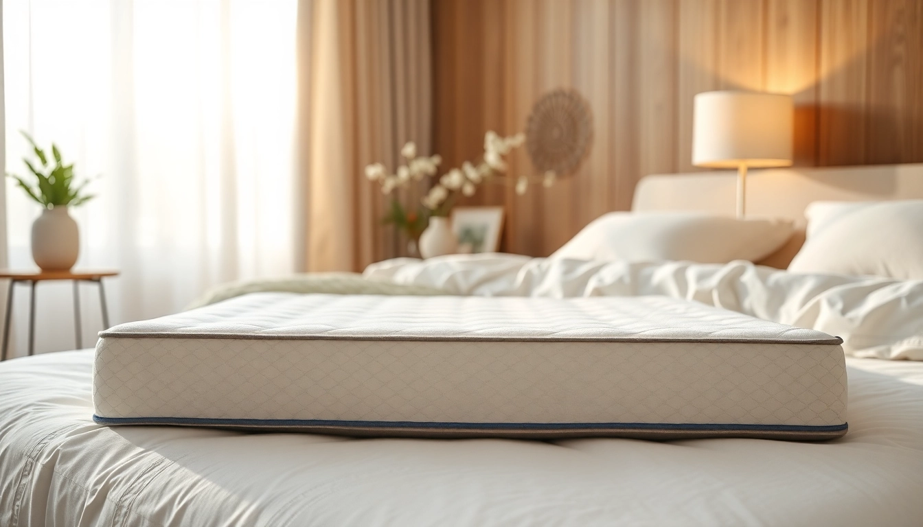 Showcasing a 10" memory foam mattress in a cozy bedroom setup with warm lighting and plush decor.