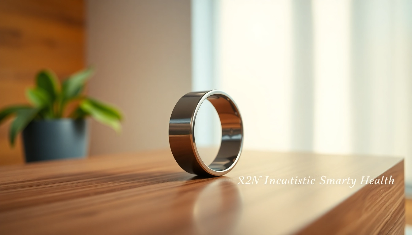 Showcasing a detailed Smart Health Ring, emphasizing its modern design and technology.