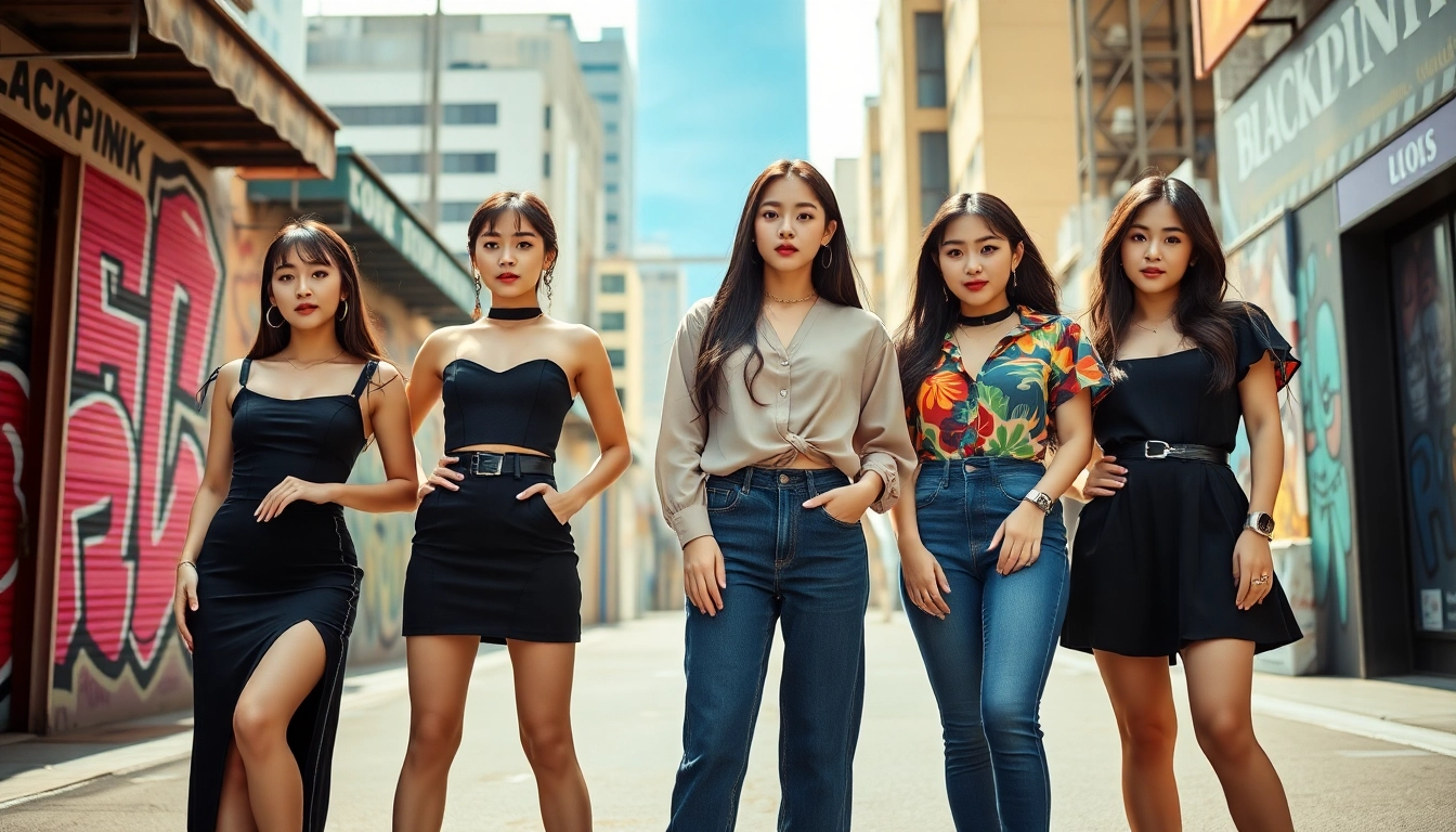 Engaging portrait of Blackpink members showcasing their individual styles and unity.