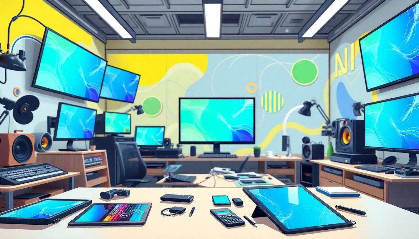 Animation Erstellen in einem kreativen Studio, das verschiedene Animationstools zeigt.