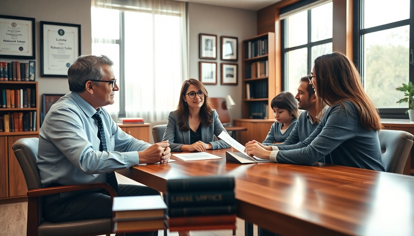 Conducting an Orange County Inmate search consultation with a family in a warm office.
