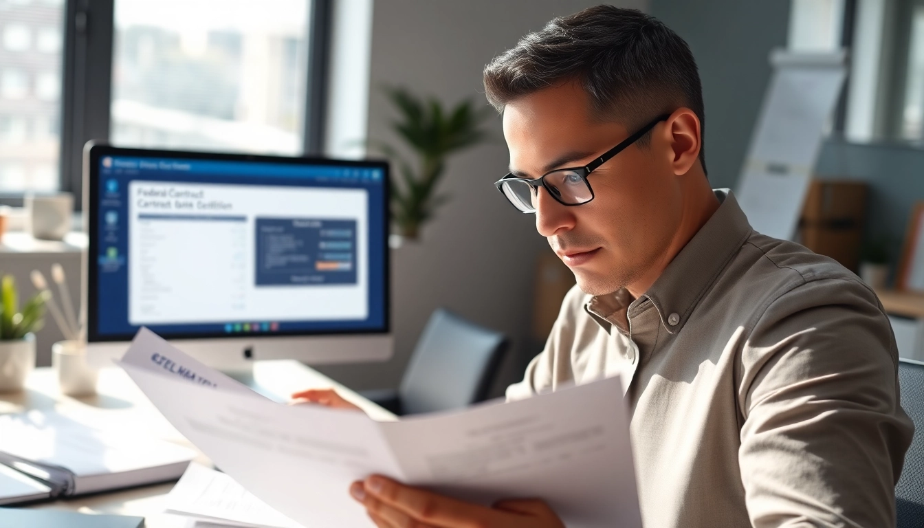 Consultant performing registration and certification in Federal databases for federal contracts.