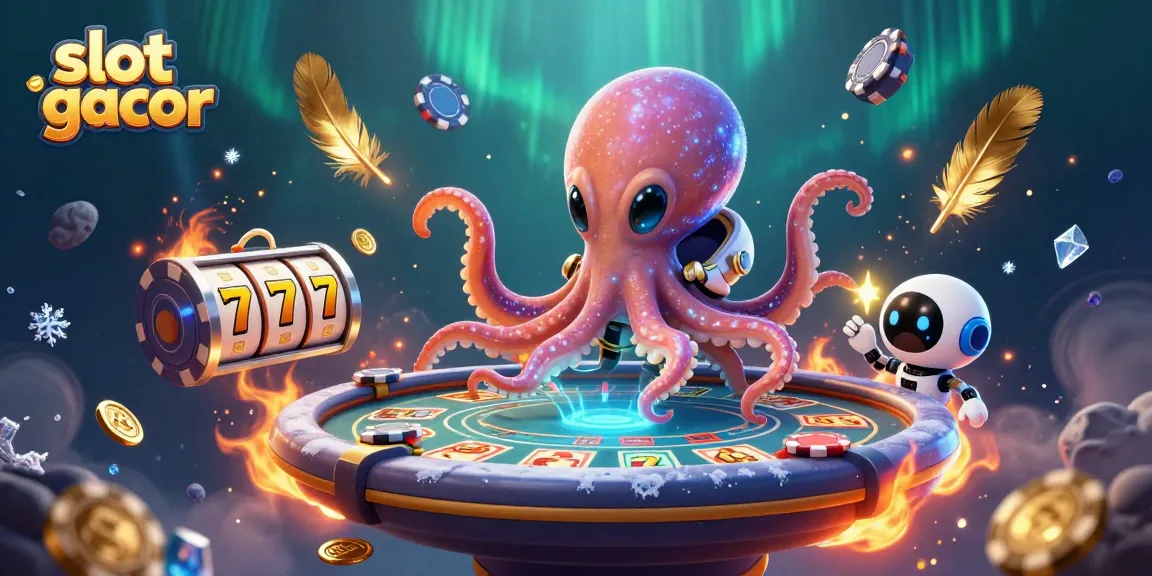 Experience vivid slot gacor action with lively alien octopus and captivating gambling elements.