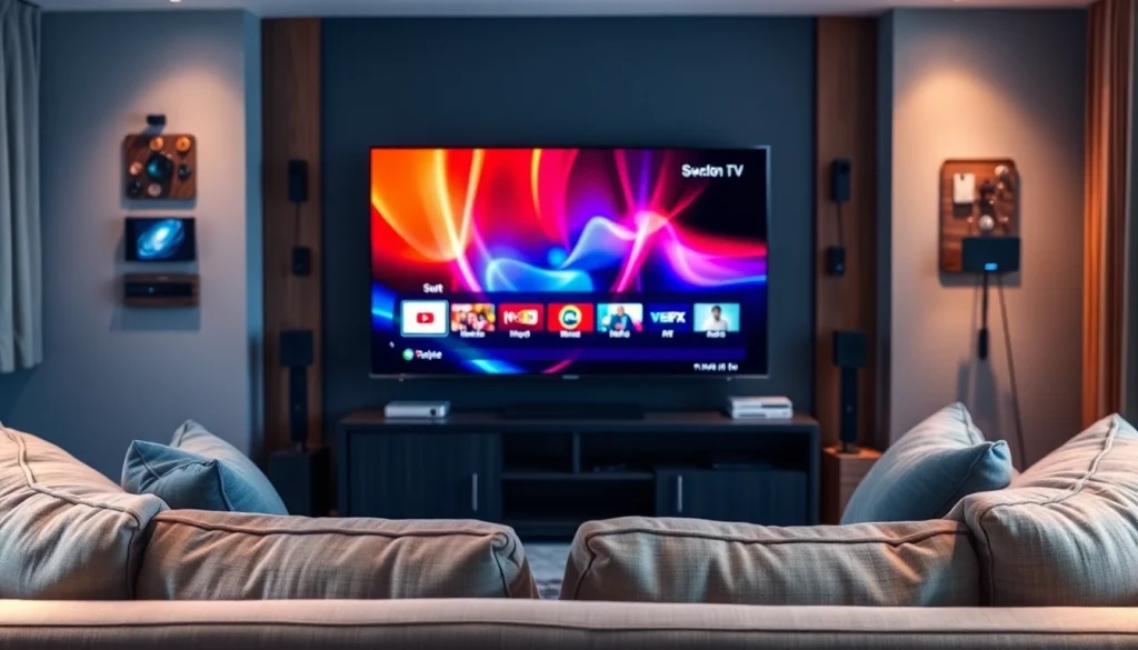 Experience iron iptv in a modern living room showcasing vibrant content on a sleek TV.