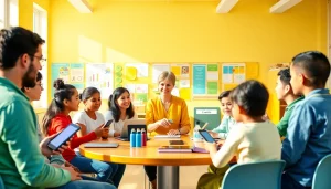 Engage with Education in a diverse and dynamic classroom setting filled with collaborative learning.