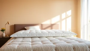 Topper materasso di alta qualità per un comfort superiore durante il sonno, mostrando un design elegante e raffinato.