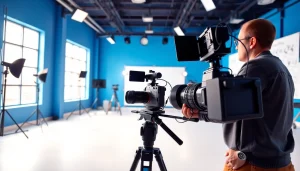 Implement a compelling video strategy with a professional videographer in a modern studio.