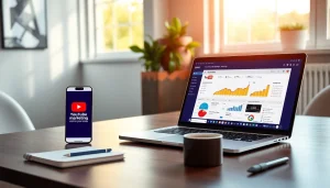 Explore the features of the youtube smm panel through an engaging digital marketing workspace.