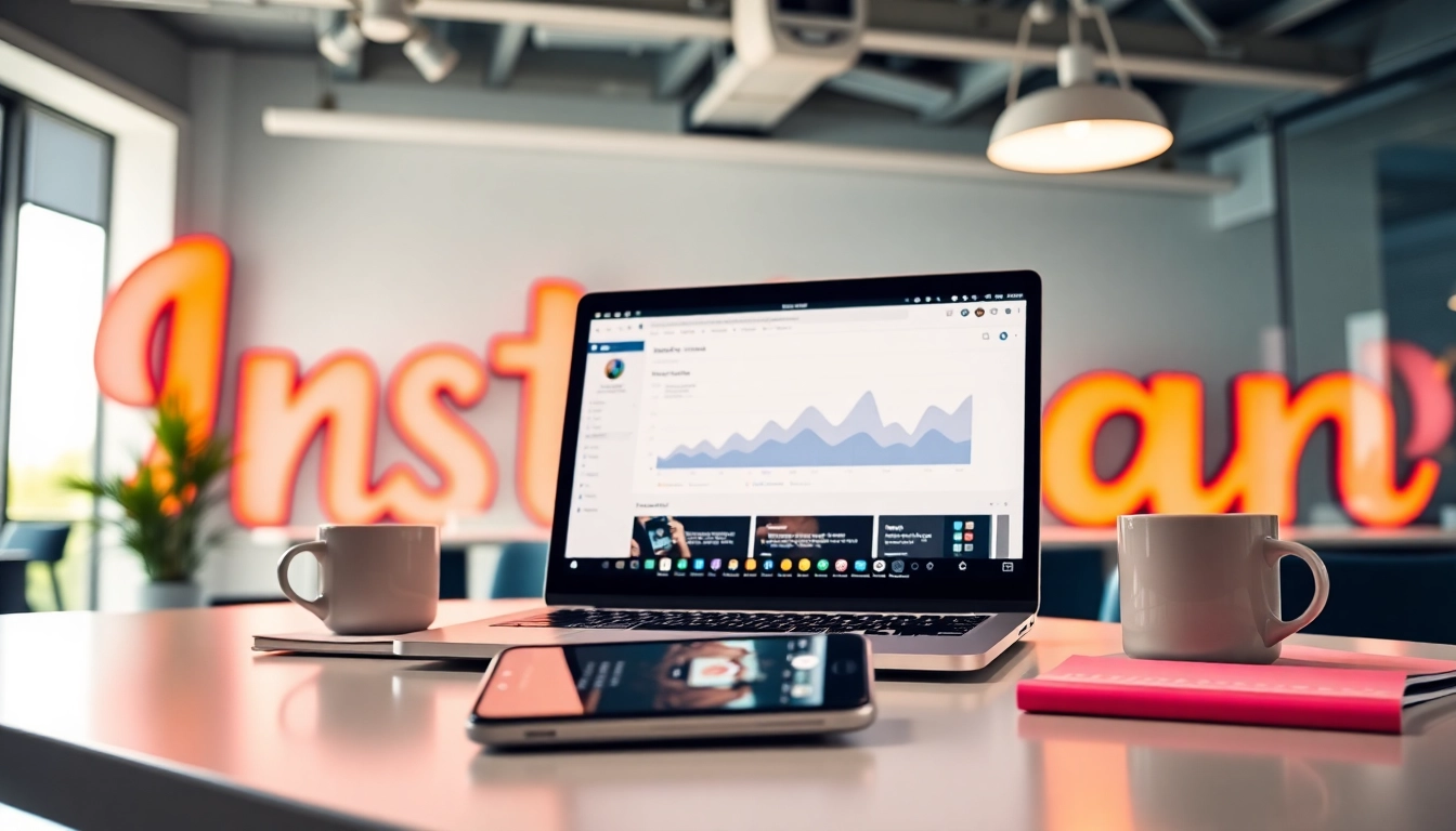 Boost engagement with Instagram smm panel strategies in a vibrant office setting.