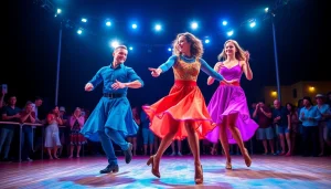 Engaging performance of Carolina Dance, showcasing energetic movements and vibrant costumes.