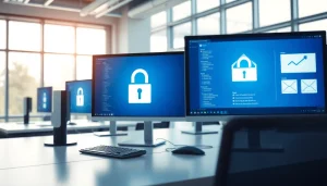 Enhance Email Security & Archiving with a modern digital office setup.