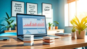 Showcasing a cheap smm panel setup in a vibrant digital marketing workspace