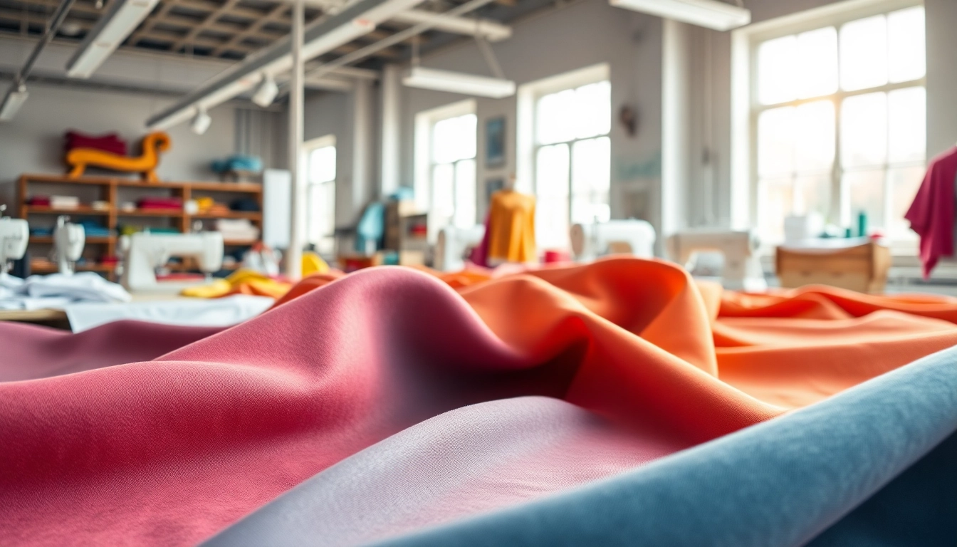 Punta di Roma stof met textuurdetails en naaigereedschap in een studio.