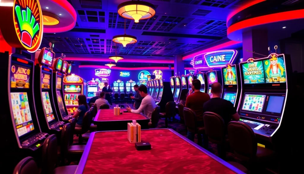 Players enjoying online casinos in British Columbia with colorful gaming atmosphere and excitement.