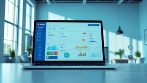 Promote growth with an effective youtube smm panel dashboard on a modern laptop.